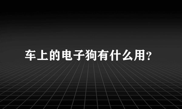 车上的电子狗有什么用？