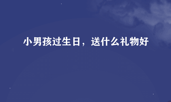 小男孩过生日，送什么礼物好