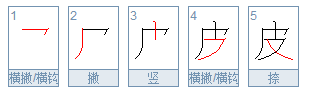 皮笔顺是什么