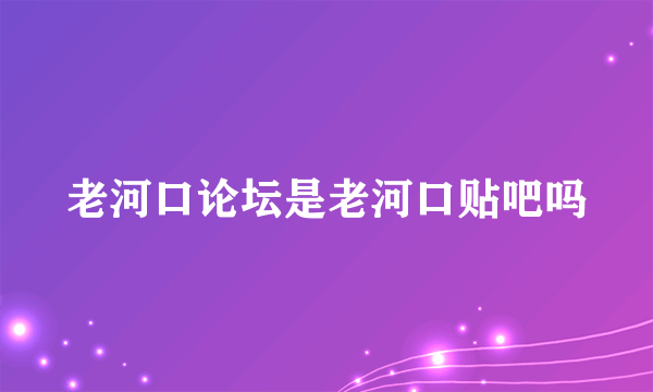 老河口论坛是老河口贴吧吗