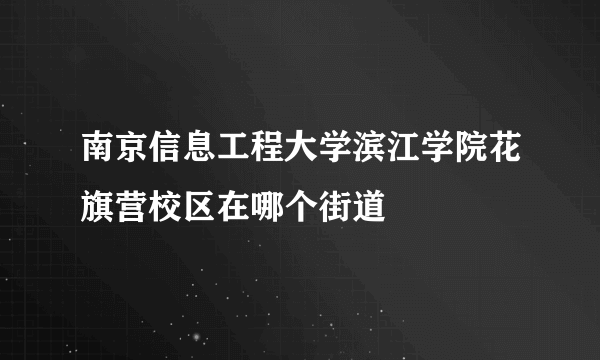 南京信息工程大学滨江学院花旗营校区在哪个街道