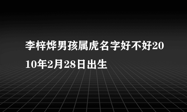 李梓烨男孩属虎名字好不好2010年2月28日出生