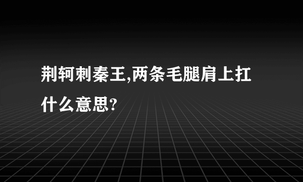 荆轲刺秦王,两条毛腿肩上扛什么意思?