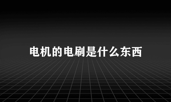 电机的电刷是什么东西