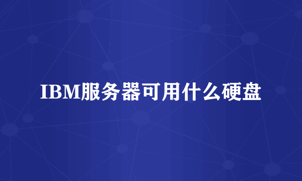 IBM服务器可用什么硬盘