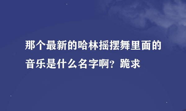 那个最新的哈林摇摆舞里面的音乐是什么名字啊？跪求