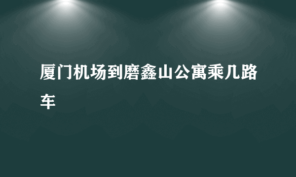 厦门机场到磨鑫山公寓乘几路车