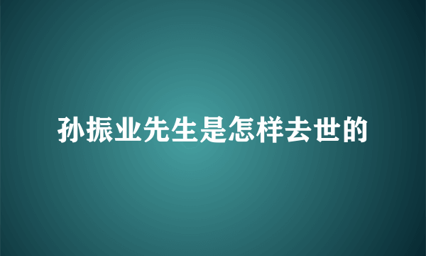 孙振业先生是怎样去世的