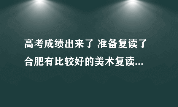 高考成绩出来了 准备复读了 合肥有比较好的美术复读学校吗？