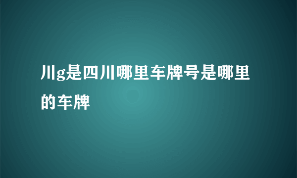 川g是四川哪里车牌号是哪里的车牌