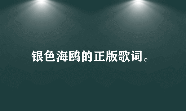 银色海鸥的正版歌词。