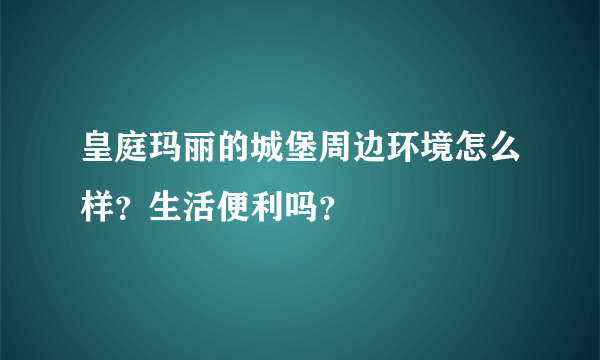 皇庭玛丽的城堡周边环境怎么样？生活便利吗？