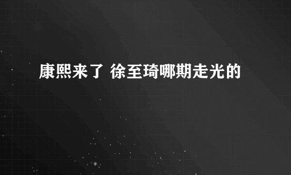 康熙来了 徐至琦哪期走光的