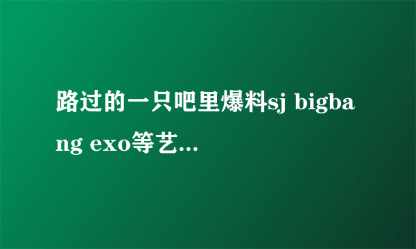 路过的一只吧里爆料sj bigbang exo等艺人或者公司 的料准吗 她们是怎么知道的