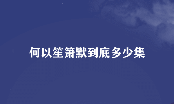 何以笙箫默到底多少集