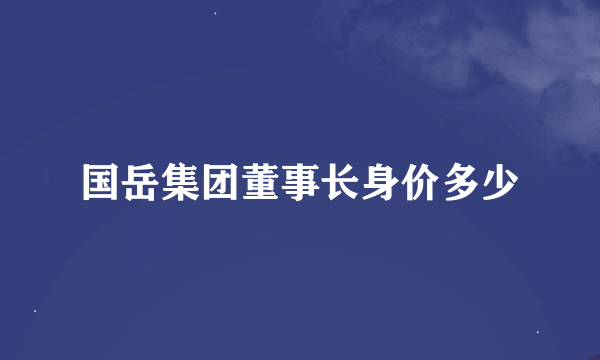 国岳集团董事长身价多少