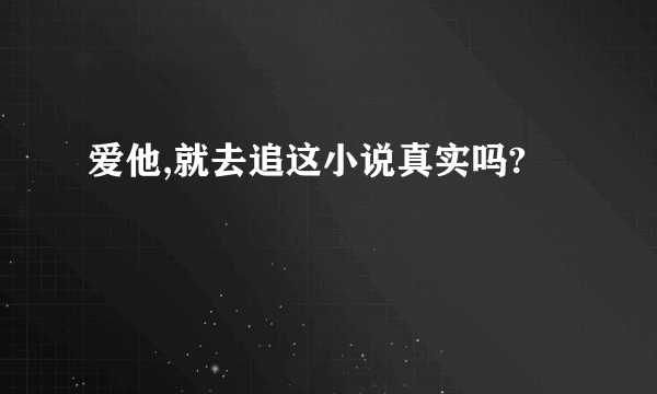 爱他,就去追这小说真实吗?