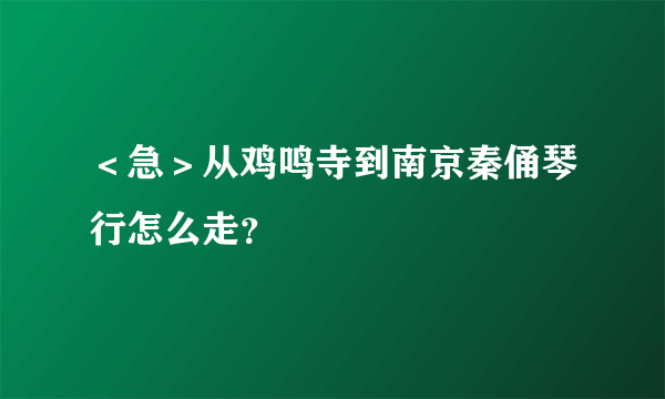 ＜急＞从鸡鸣寺到南京秦俑琴行怎么走？