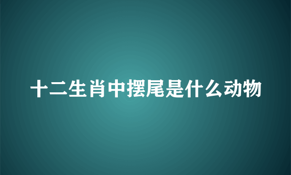 十二生肖中摆尾是什么动物