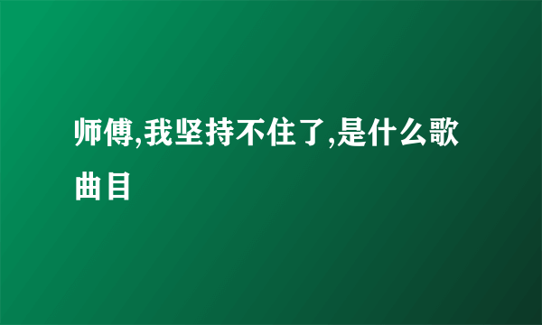 师傅,我坚持不住了,是什么歌曲目