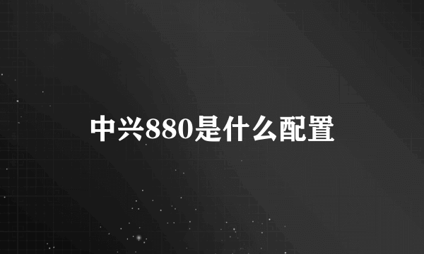 中兴880是什么配置