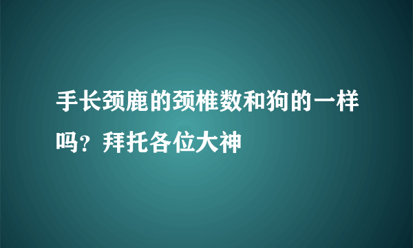 手长颈鹿的颈椎数和狗的一样吗？拜托各位大神