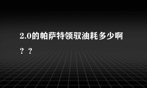 2.0的帕萨特领驭油耗多少啊？？