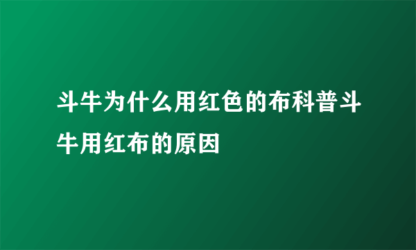 斗牛为什么用红色的布科普斗牛用红布的原因