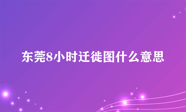 东莞8小时迁徙图什么意思