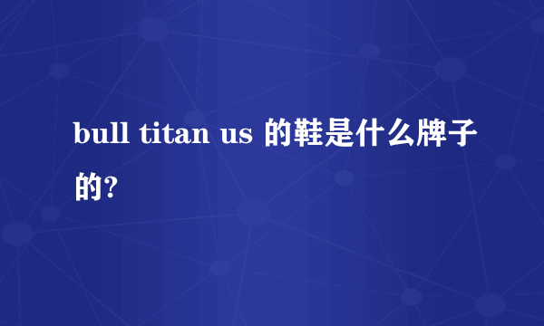 bull titan us 的鞋是什么牌子的?