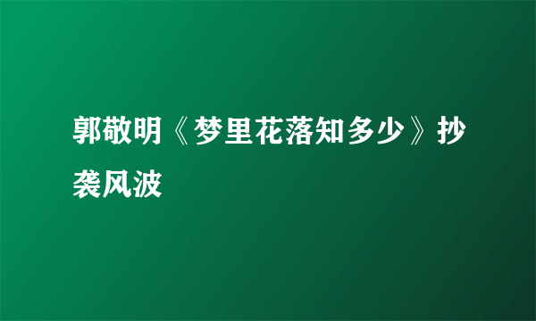 郭敬明《梦里花落知多少》抄袭风波