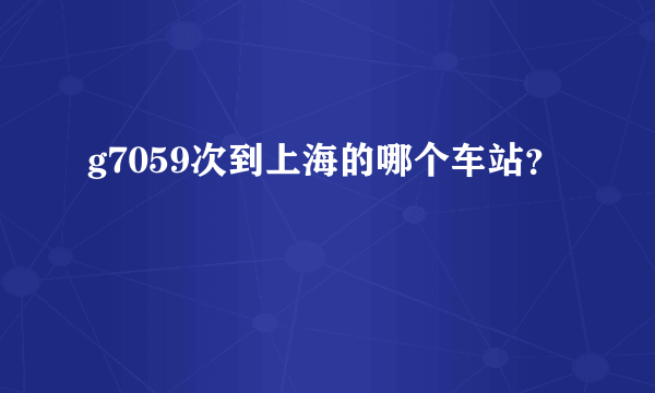 g7059次到上海的哪个车站？