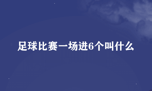 足球比赛一场进6个叫什么