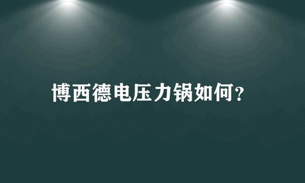 博西德电压力锅如何？