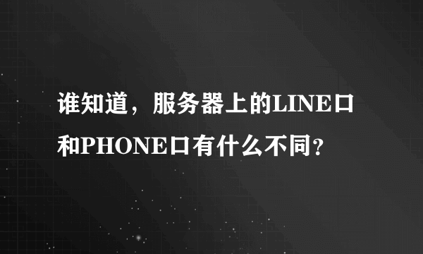 谁知道，服务器上的LINE口和PHONE口有什么不同？