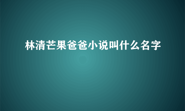 林清芒果爸爸小说叫什么名字