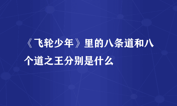 《飞轮少年》里的八条道和八个道之王分别是什么