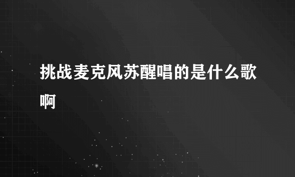 挑战麦克风苏醒唱的是什么歌啊