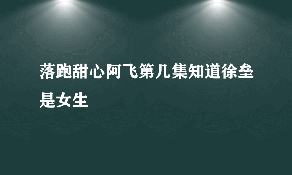 落跑甜心阿飞第几集知道徐垒是女生