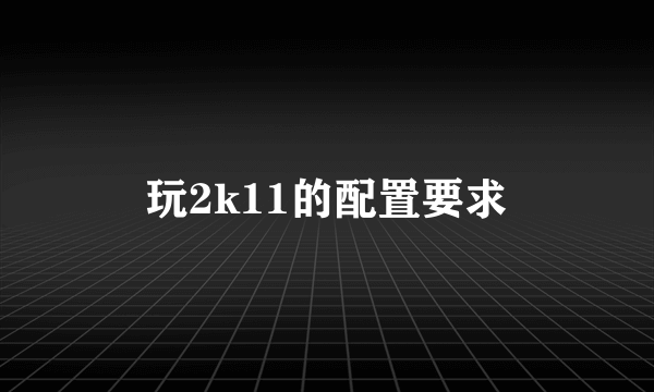 玩2k11的配置要求