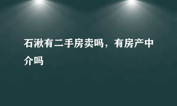 石湫有二手房卖吗，有房产中介吗