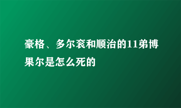 豪格、多尔衮和顺治的11弟博果尔是怎么死的