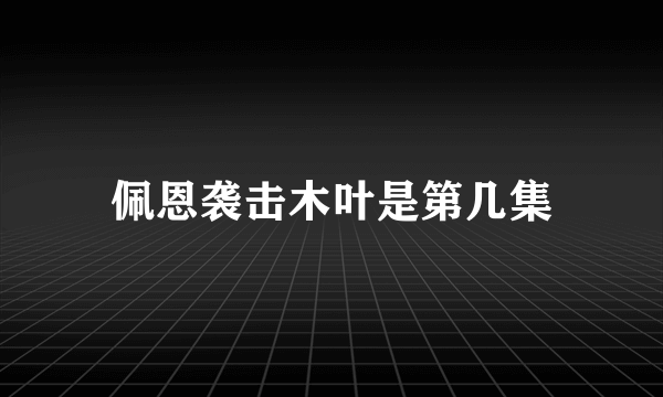 佩恩袭击木叶是第几集