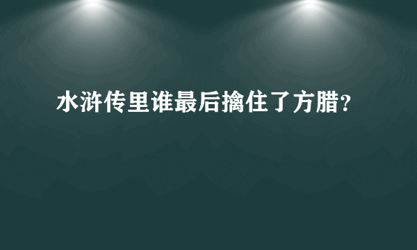 水浒传里谁最后擒住了方腊？