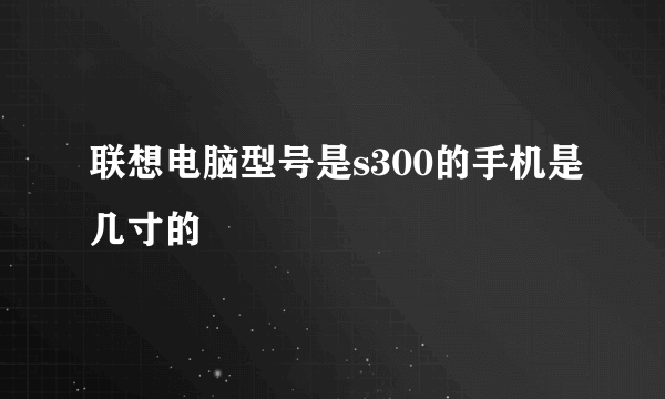 联想电脑型号是s300的手机是几寸的