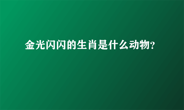 金光闪闪的生肖是什么动物？