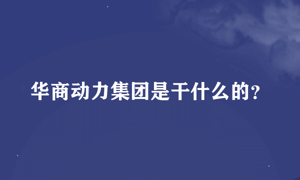 华商动力集团是干什么的？