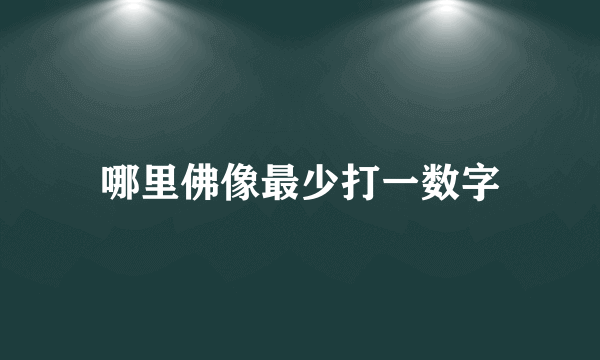 哪里佛像最少打一数字