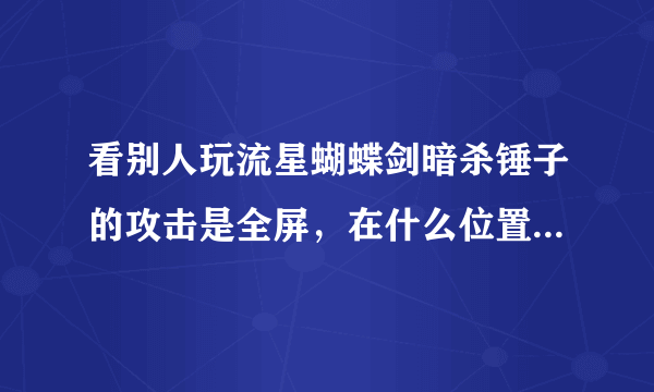 看别人玩流星蝴蝶剑暗杀锤子的攻击是全屏，在什么位置都能打到，而且换武器速度非常快？这是怎么弄的？