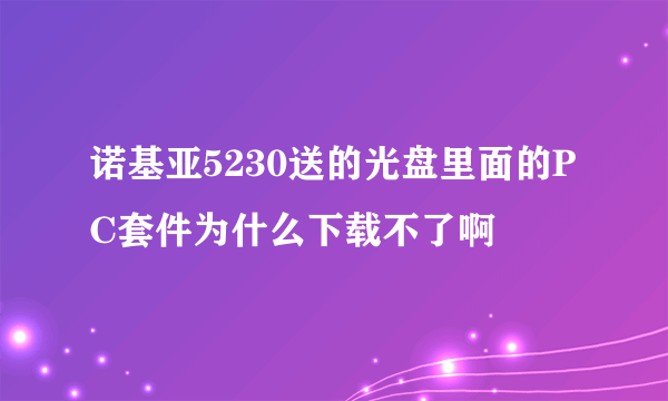 诺基亚5230送的光盘里面的PC套件为什么下载不了啊